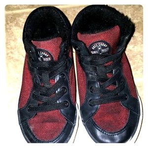 10.5 toddler boy red and black shoes